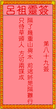 吕祖灵签 第89签:古人七擒孟获