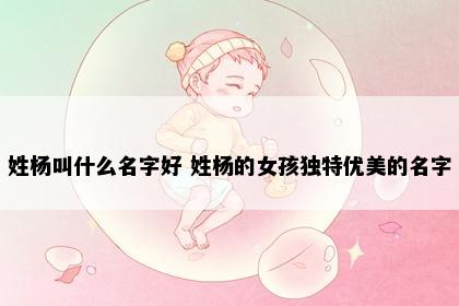 姓杨叫什么名字好 姓杨的女孩独特优美的名字